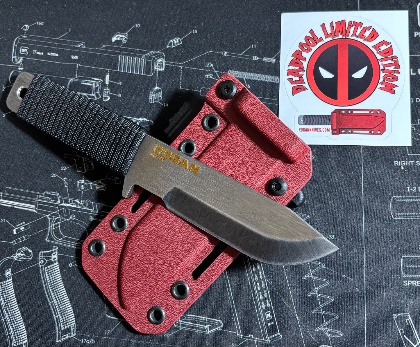 Deadpool Limited Edition RFK (Rogan Field Knife) Only 6 available.